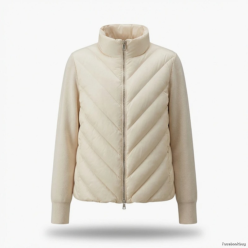 Moncler Quilted Fashion Style Beige Coat
