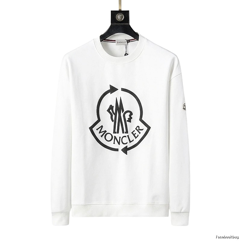 Moncler Round - neck Trendy and Cool White Sweatshirt