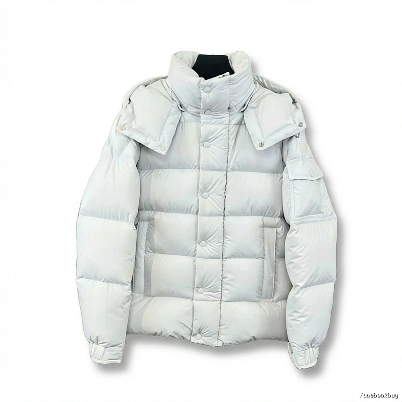 Moncler's classic white down jacket.