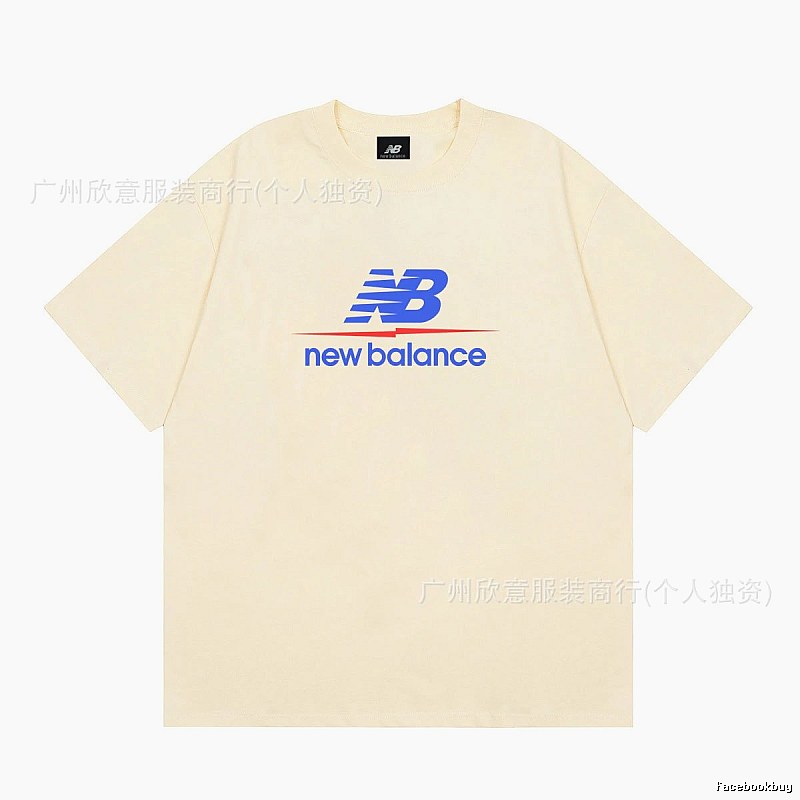 New Balance Printed Casual-style Light Beige Short-Sleeve T-Shirt