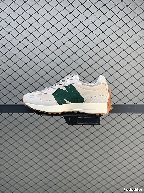 New Balance Retro Runners in Cream and Green, Finished with Low Runner Shape