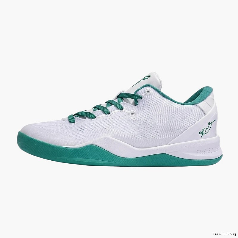 Nike basketball shoes, white and green stylish style.
