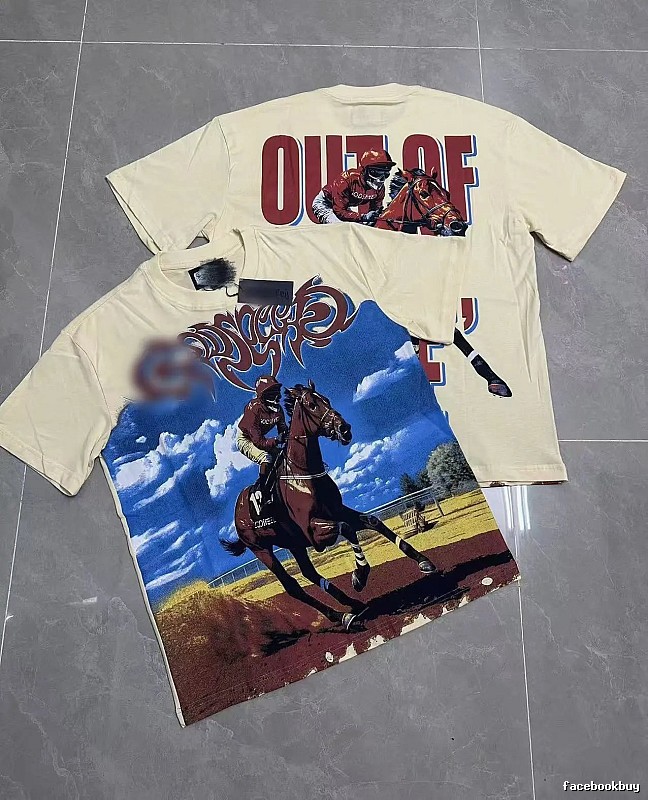 Off-white Vintage GOD Horse Racing Print T-Shirt