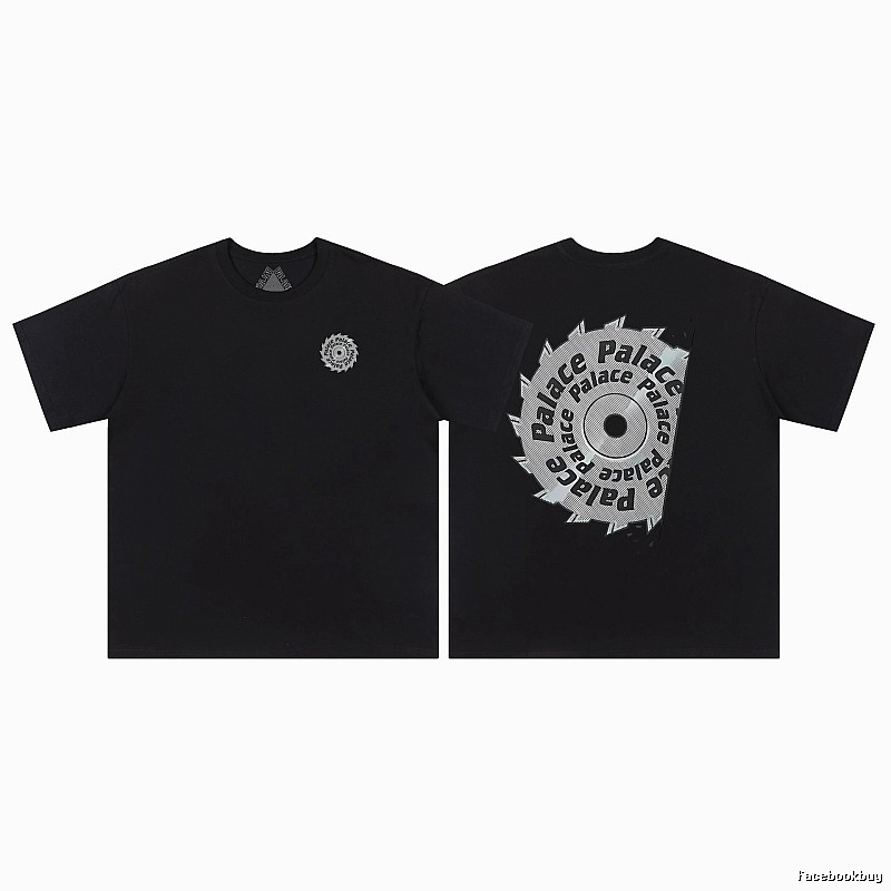 Palace Saw Blade Print Street Style Black Short-sleeve T-shirt