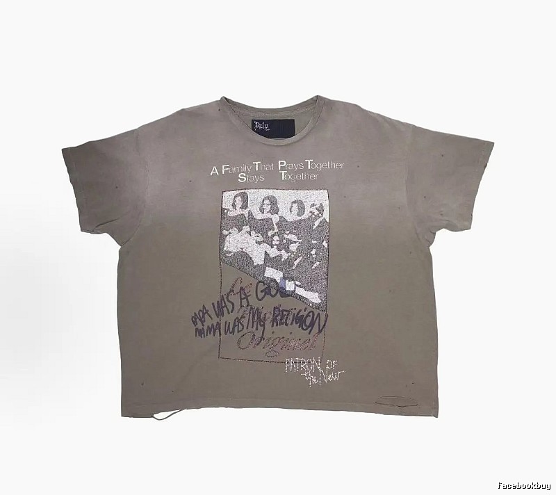 Paly Hollywood Portrait Print Vintage Gray T-shirt