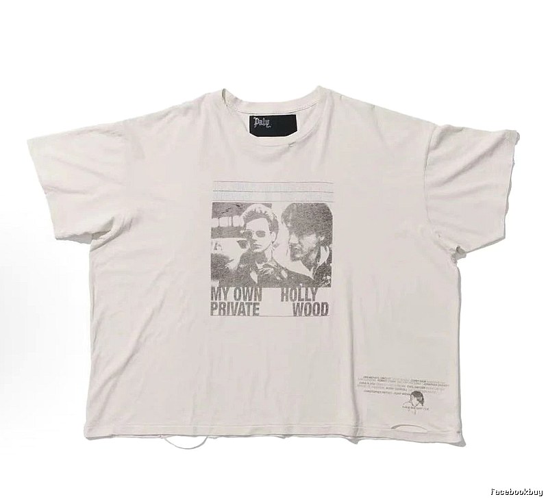 Paly Hollywood Portrait Print Vintage Off-white T-shirt