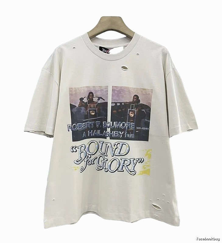 Paly Hollywood Printed Vintage Off-white Short Sleeve T-Shirt