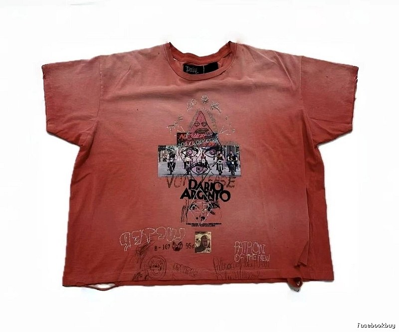 Paly Hollywood Vintage Distressed Dirty Orange Printed T-Shirt