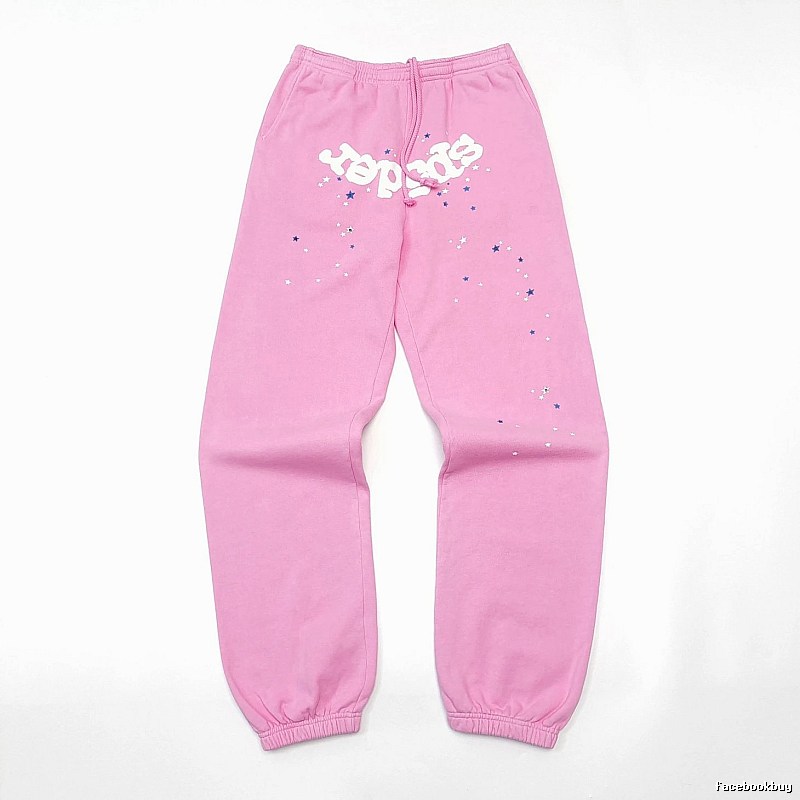 Pink Sp5der Graphic Sweatpants for travel