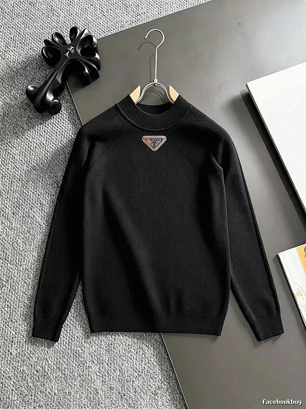 Prada Crewneck Sweater with Black Crewneck Sweater with Prada