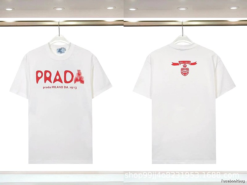 Prada Graffiti Collection Casual Style White Short-sleeve T-shirt