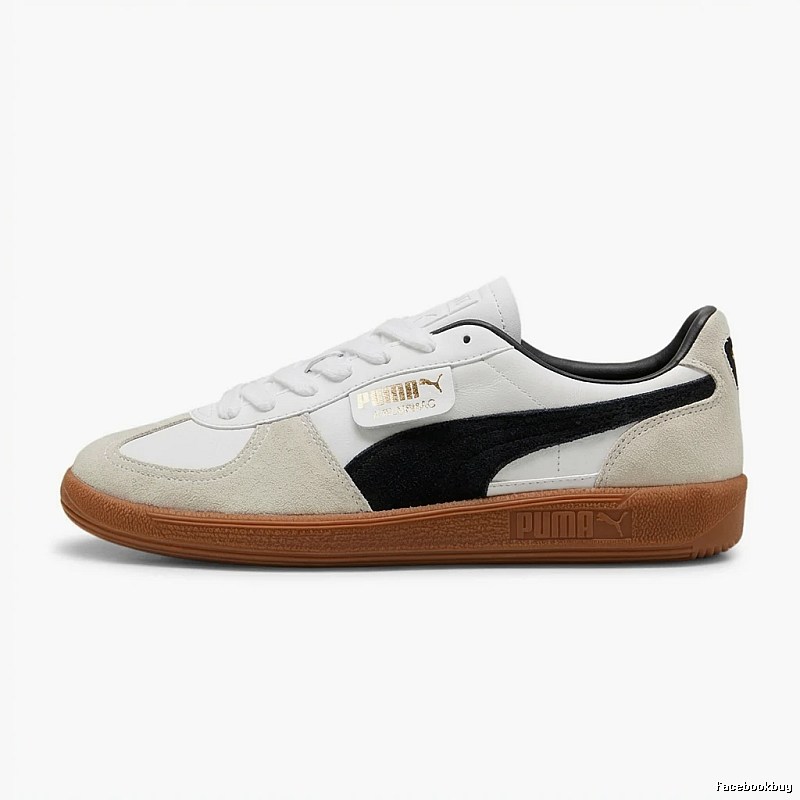 PUMA retro-style black, white and brown board shoes