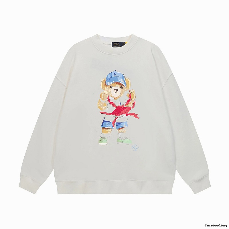 Ralph Lauren Bear Cartoon White Sweatshirt