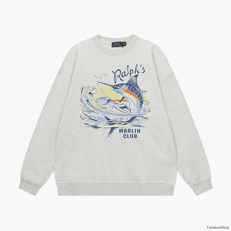 Ralph Lauren Marin Club Light Grey Sweatshirt