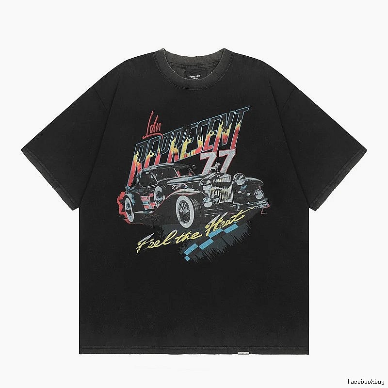 Represent American Retro Classic Car Black T-Shirt