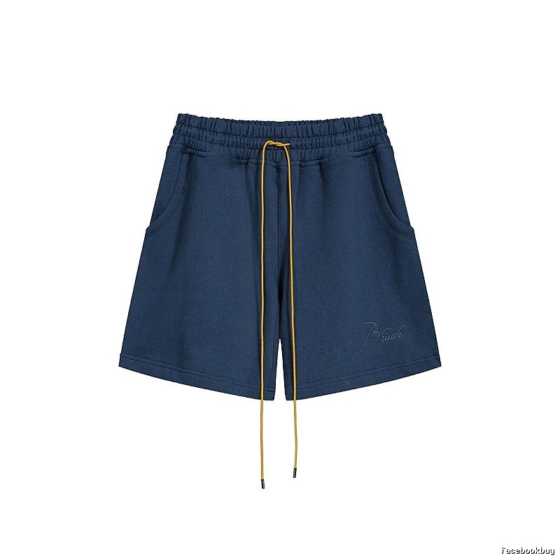 RHUDE minimalist style navy blue shorts