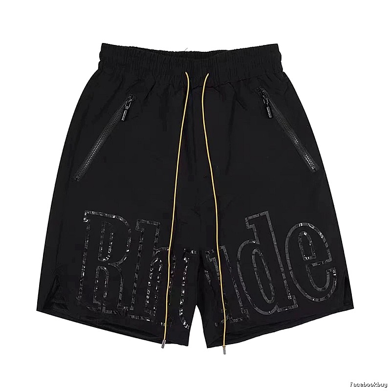RHUDE trendy and cool style black shorts