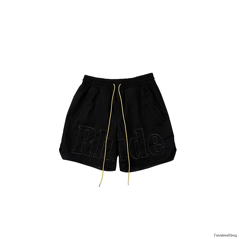 RHUDE trendy brand casual black shorts