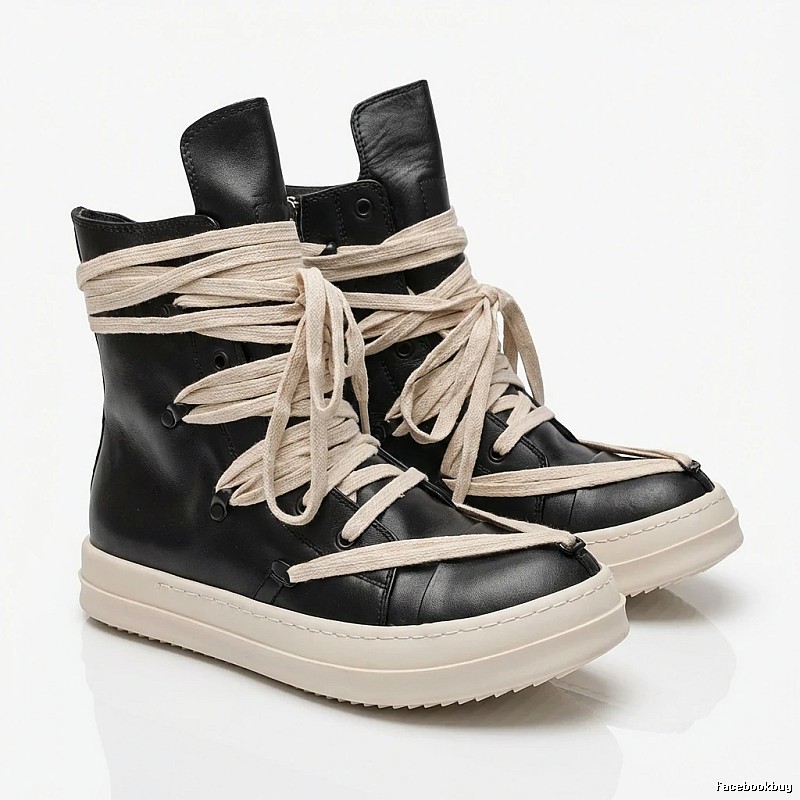 Rick Owens dark - style high - top shoes