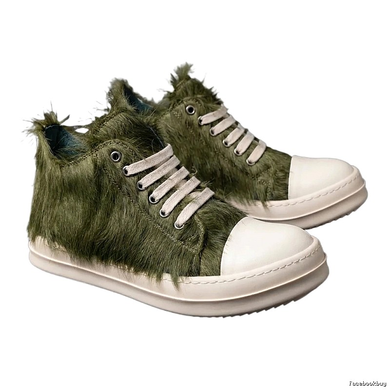 Rick Owens fluffy high-top shoes (green)