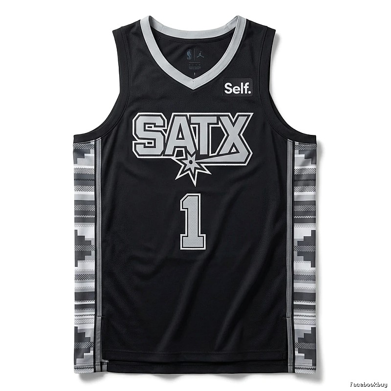 Self. Spurs Wind Black Jersey