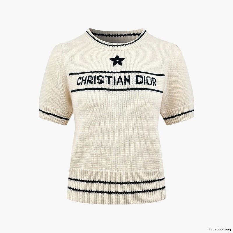 Short Sleeve Knit Sweater in Black by Dior