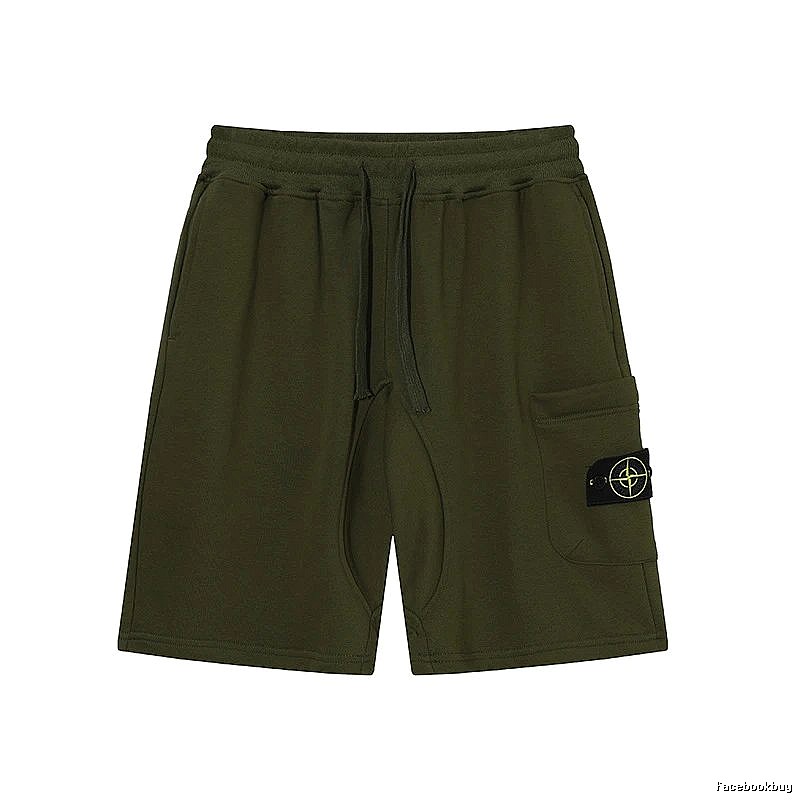 Stone Island Classic Functional Style Army Green Casual Shorts