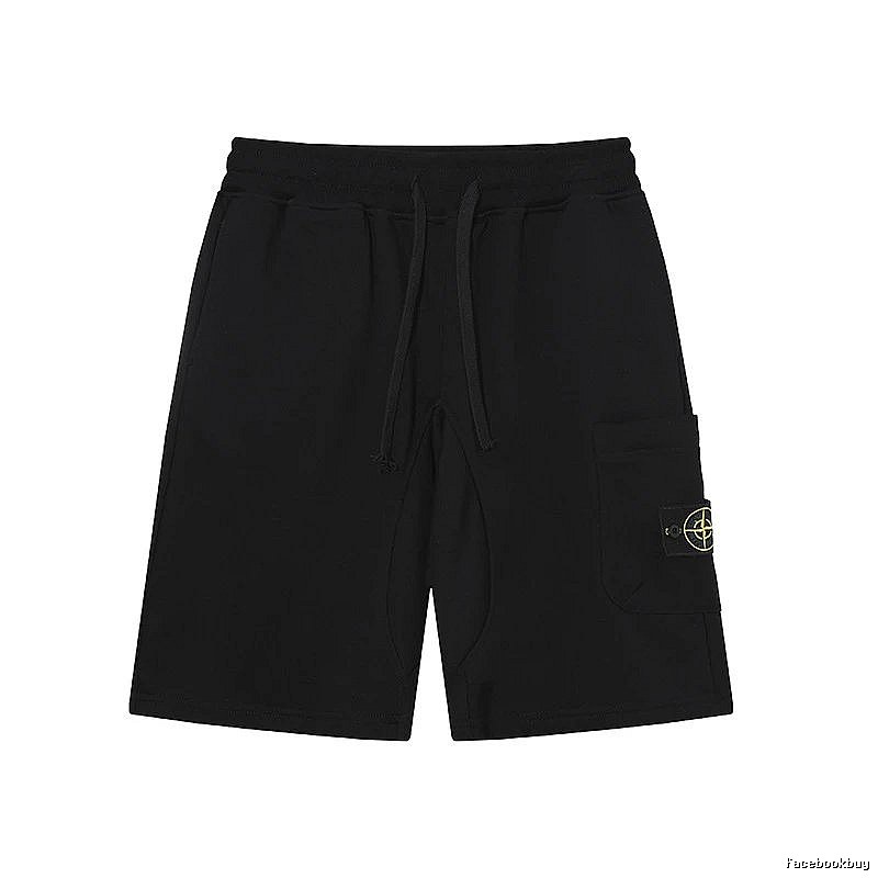 Stone Island Compass Collection Workwear Style Black Shorts