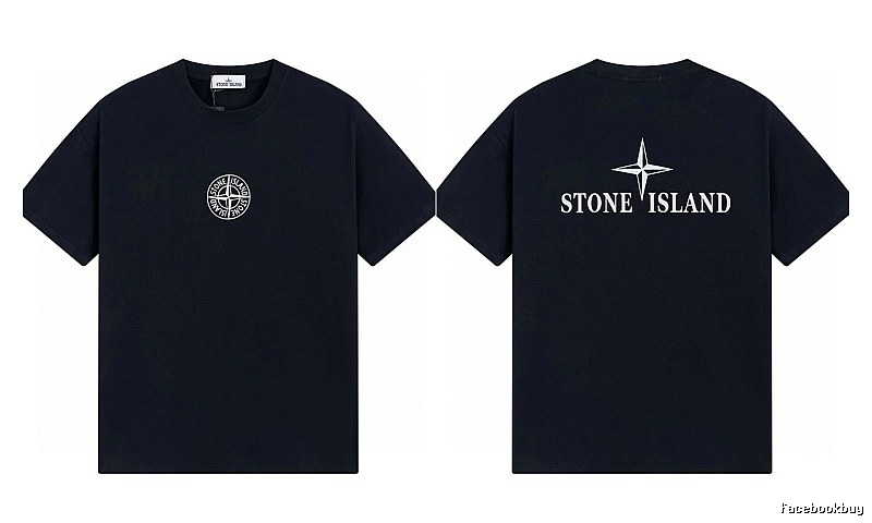 Stone Island Compass Street Style Black Short Sleeve T-shirt