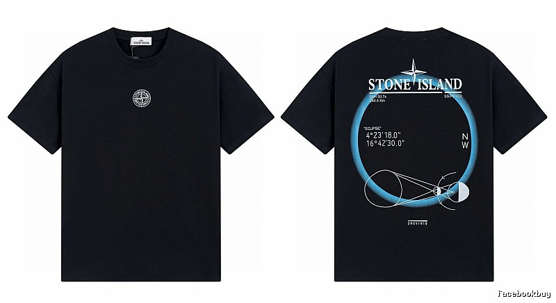 Stone Island Eclipse Collection Techwear Style Black Short-sleeve T-shirt