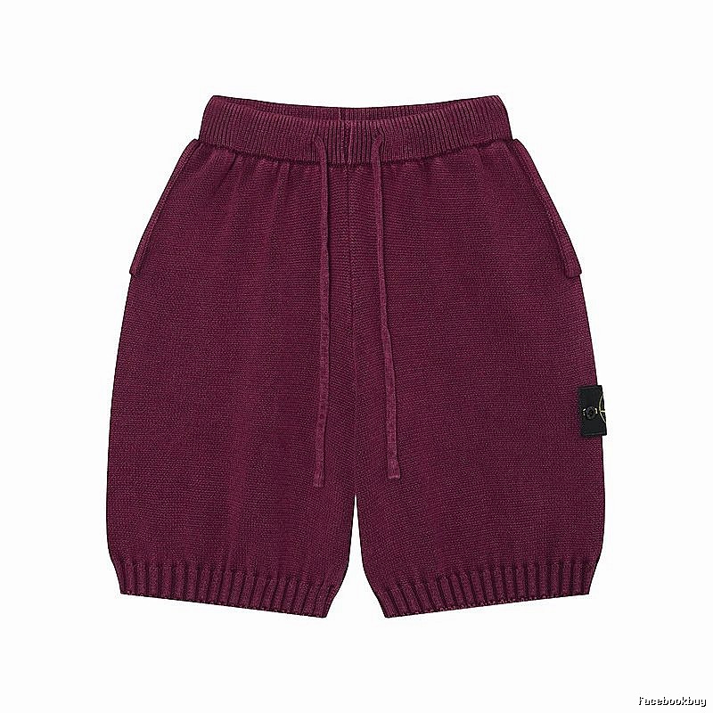 Stone Island Knit Casual Style Burgundy Shorts