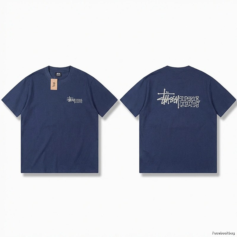 Stussy basic casual dark blue T-shirt