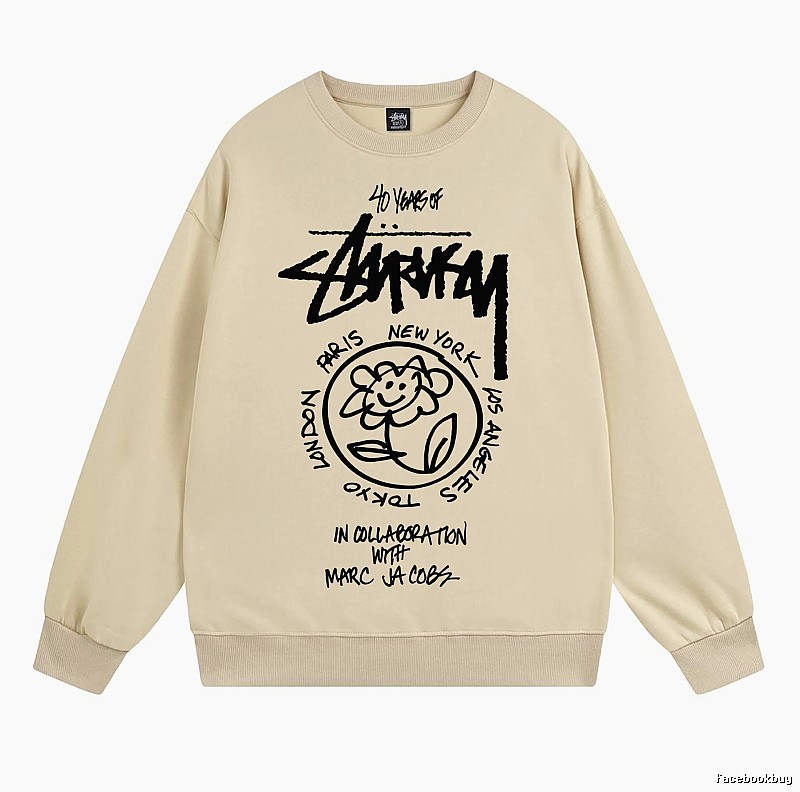 Stussy Beige Style 539 Graphic SweatShirt Travel Pack