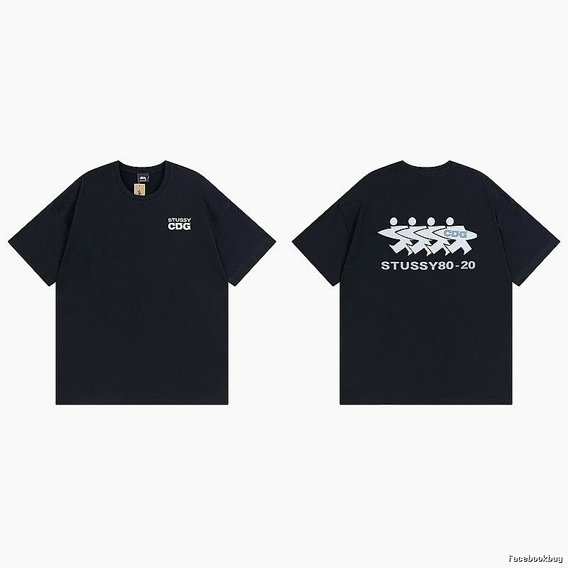 Stussy Black Spider Graphic T-Shirt Modern Fit Logo