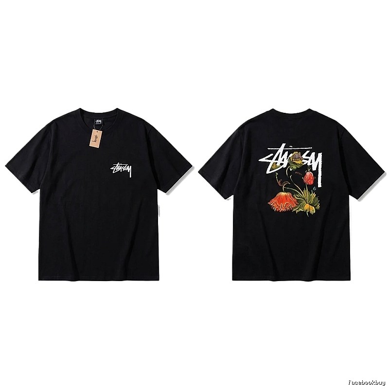 Stussy Floral Style Black T-shirt