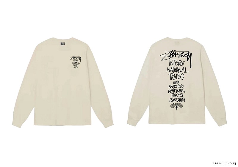 Stussy graffiti-style off-white long-sleeve