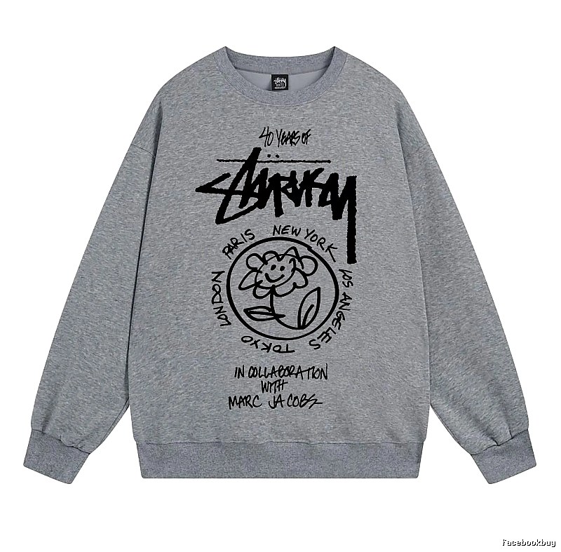 Stussy Gray Style 539 Graphic SweatShirt Minimal Look