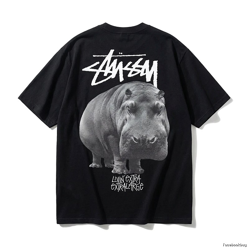 Stussy Hippo Print Black T-shirt