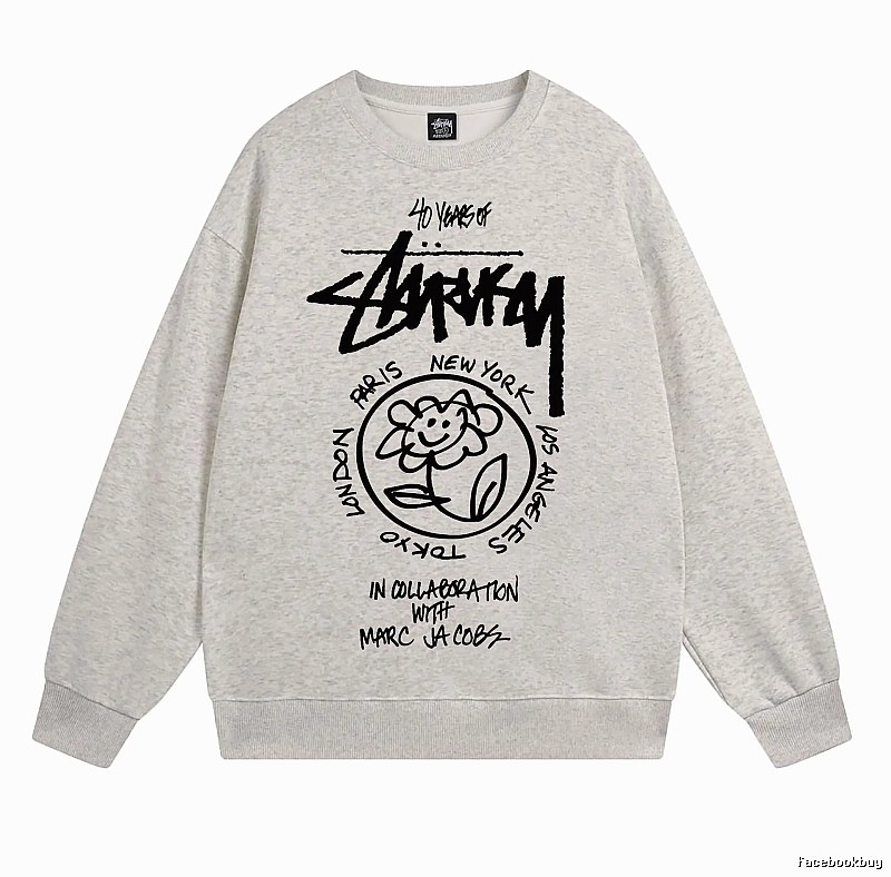 Stussy Oatmeal Style 539 Graphic SweatShirt Smart Casual