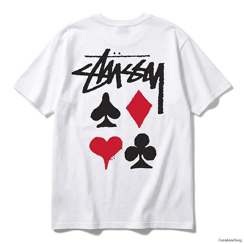 Stussy Poker Print Simple White T-shirt
