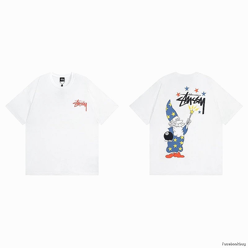 Stussy White Spider Graphic T-Shirt Active Casual Logo