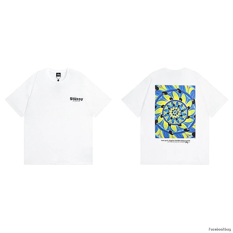 Stussy White Spider Graphic T-Shirt Clean Finish Logo
