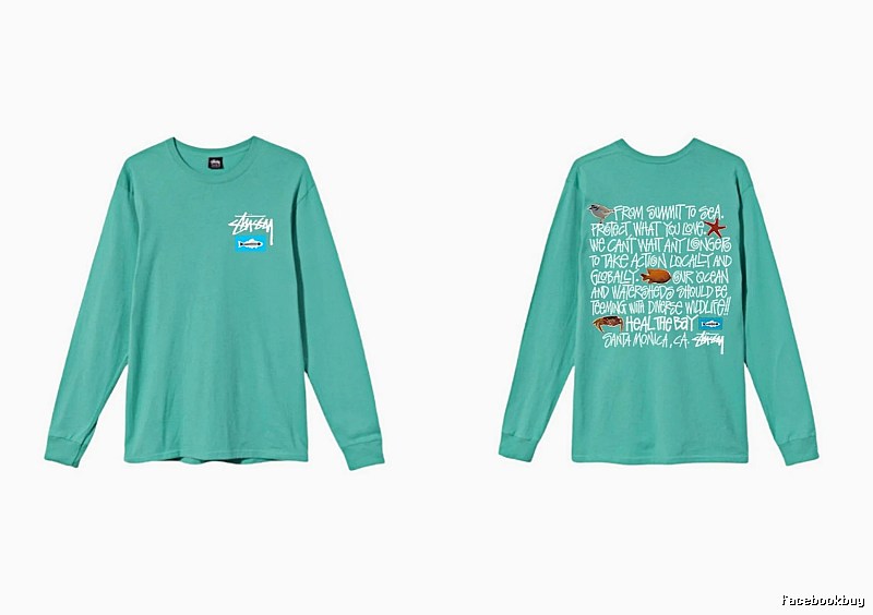 Stussy's eco-friendly mint green long-sleeved shirt