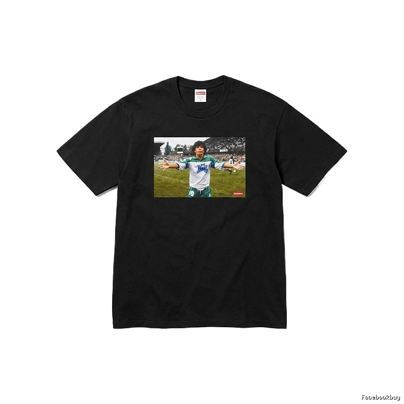 Supreme black and white style short-sleeved T-shirt