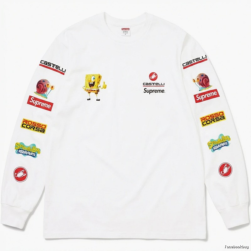 Supreme cartoon trendy white sweatshirt