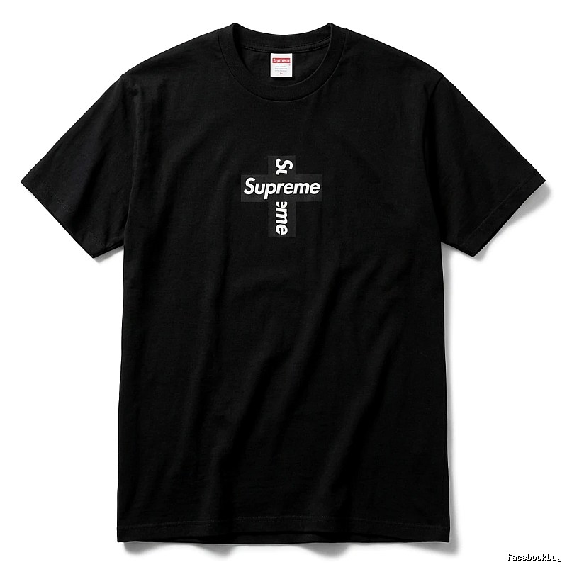 Supreme Cross Trendy brand Black T-shirt
