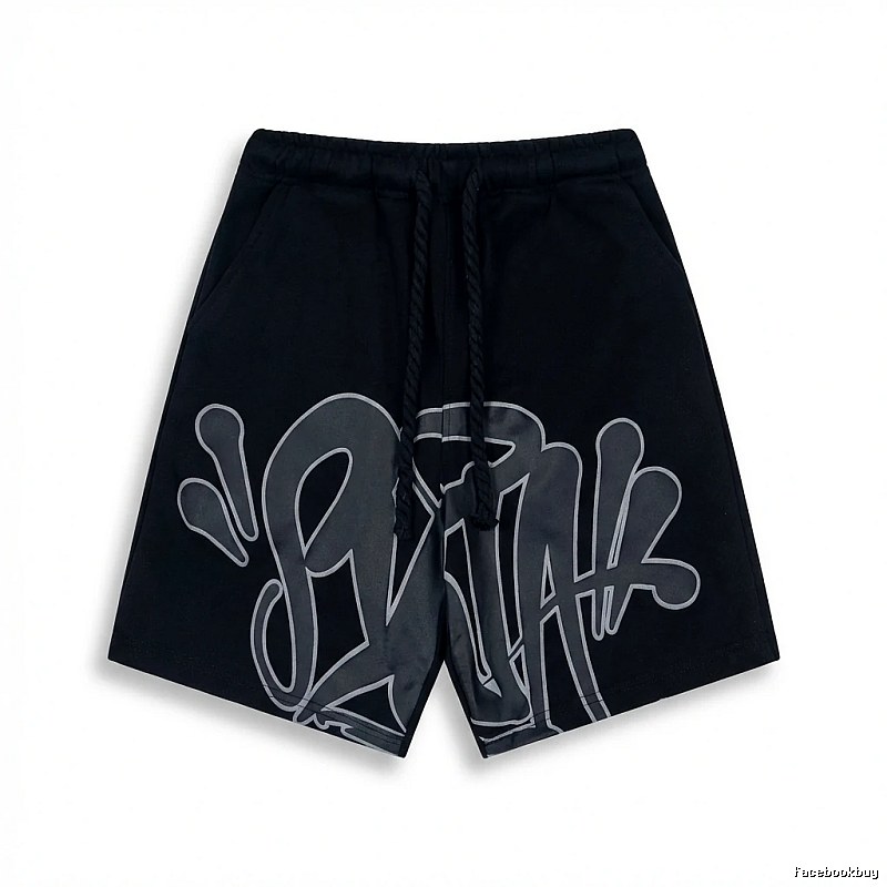 SynaWorld Graffiti-style Black Shorts