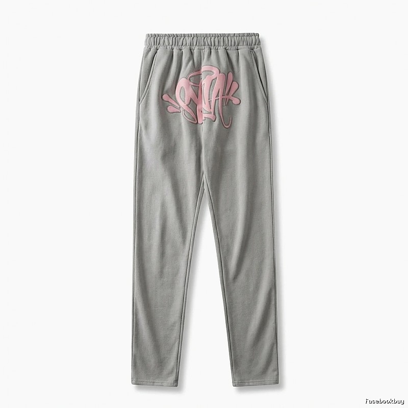 SynaWorld graffiti-style light gray sweatpants