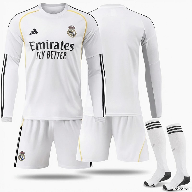 The sporty white jersey of Real Madrid.