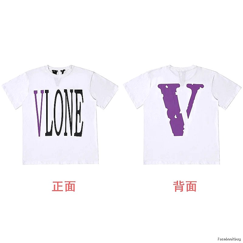 Vlone Casual Logo T-shirt Black Purple Vlone for Streetwear Looks